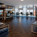 Фотографии в интерьере, Инженерная доска Damy Floor Luxury Английская елочка Шоколадный Селект 120 мм
