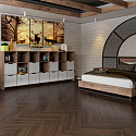 Фотографии в интерьере, Инженерная доска Damy Floor Luxury Английская елочка Шоколадный Селект 120 мм