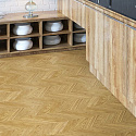 Фотографии в интерьере, Пробковый пол Corkstyle Print Cork Chevron Gold замковый