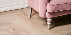 ПВХ плитка, кварц виниловый ламинат Vinilam Parquet Herringbone Скандинавский