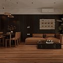 Фотографии в интерьере, ПВХ плитка, кварц виниловый ламинат Alpine Floor Premium XL композит ABA Дуб Табачный