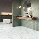 Фотографии в интерьере, SPC ламинат Invictus Primus Click Tile XL Pure Marble Snow 01