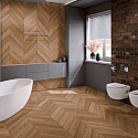 Фотографии в интерьере, ПВХ плитка, кварц виниловый ламинат Damy Floor Chevron Лувр