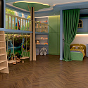 Фотографии в интерьере, Инженерная доска Damy Floor Luxury Английская елочка Ореховый Селект 120 мм